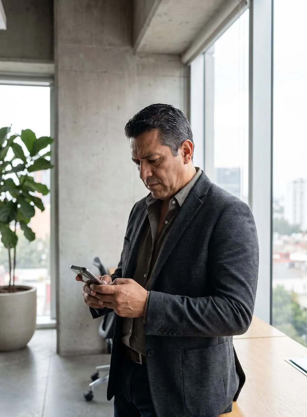 Un empresario revisa su web desde el celular